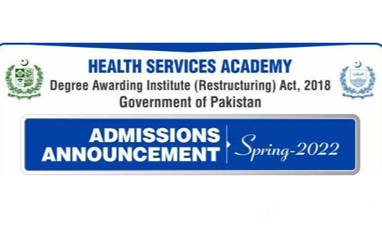 Health Services Academy announces admission for PhD, Masters and diploma programs 