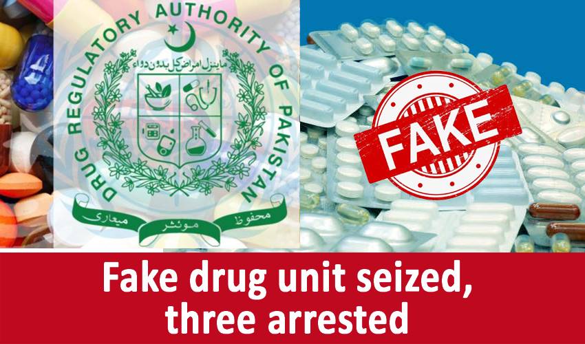 Fake drug unit seized, three arrested 