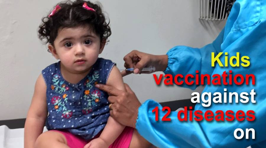 Kids vaccination against 12 diseases on