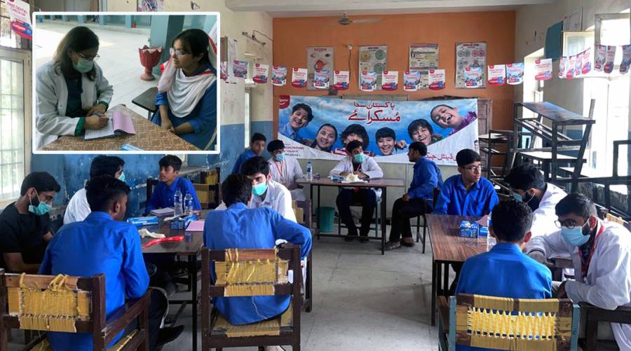 UCMD team holds oral health camps at 20 schools in Lahore 