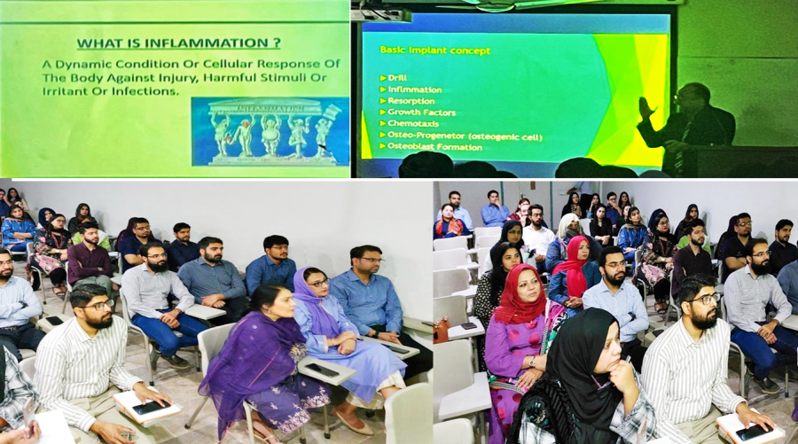 Lecture on inflammation concepts and management at Hamdard Dental College